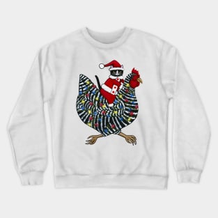 Christmas Chicken Ride Crewneck Sweatshirt